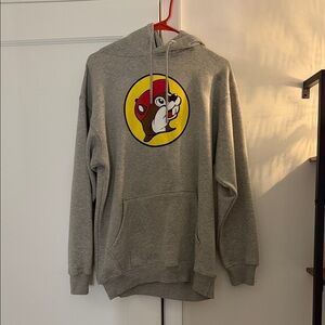 Men's Gray Hoodie with Cartoon Graphic